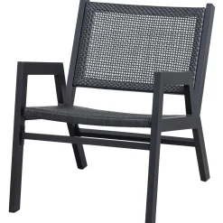 Clearance WOOOD Pem tuin fauteuil met armleuning aluminium zwart