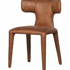 Hot WOOOD Permit eetkamerstoel leerlook Cognac