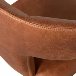 Hot WOOOD Permit eetkamerstoel leerlook Cognac