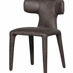 Outlet WOOOD Permit eetkamerstoel leerlook Zwart/grijs