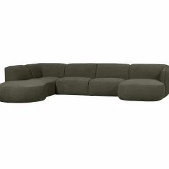 Discount WOOOD Polly bank U-vorm links Warm groen