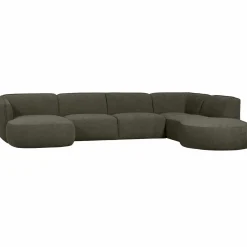 Discount WOOOD Polly bank U-vorm rechts Warm groen