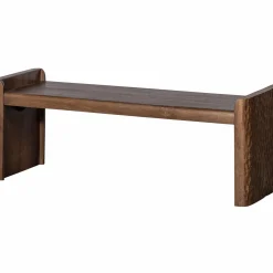 Discount WOOOD Prop bankje met bewerkte poot hout warm bruin