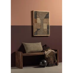 Discount WOOOD Prop bankje met bewerkte poot hout warm bruin