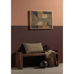 Discount WOOOD Prop bankje met bewerkte poot hout warm bruin