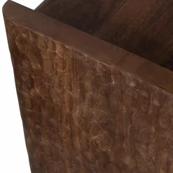 Discount WOOOD Prop bankje met bewerkte poot hout warm bruin