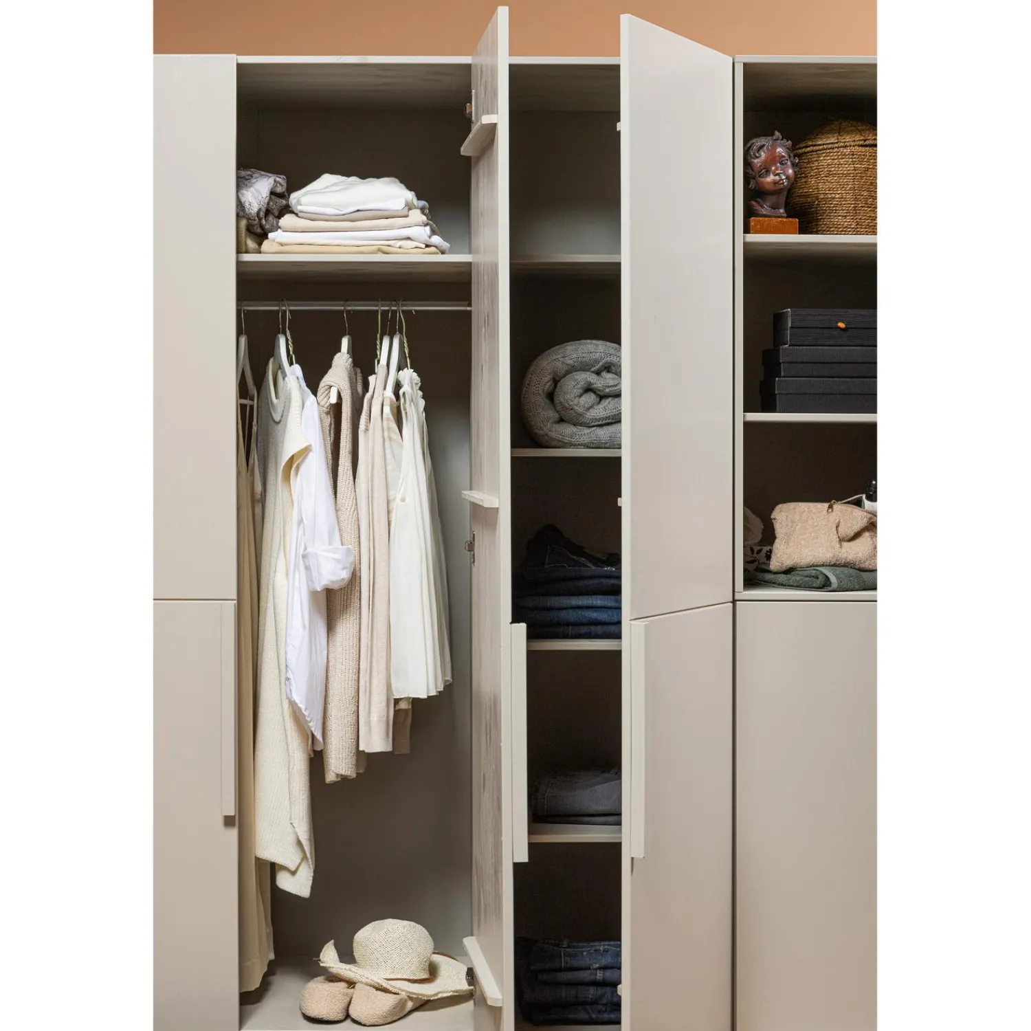 Discount WOOOD Pure 2-deurs hangkast - splitdeur grenen dust