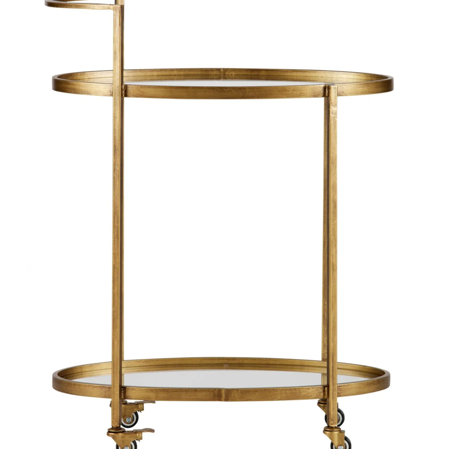 Sale WOOOD Push trolley metaal antique brass