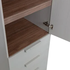 Discount WOOOD Rens 1-deurs legkast greep lang noten/pebble grey