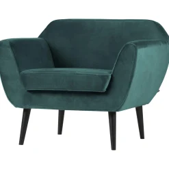Clearance WOOOD Rocco fauteuil velvet Groenblauw