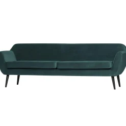 Best WOOOD Rocco xl bank 230 cm velvet Groenblauw