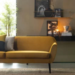 Best WOOOD Rocco xl bank 230 cm velvet Oker