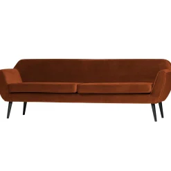 Outlet WOOOD Rocco xl bank 230 cm velvet Roest