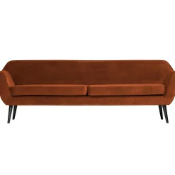 Outlet WOOOD Rocco xl bank 230 cm velvet Roest