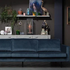 Outlet WOOOD Rodeo bank 3-zits velvet Groenblauw