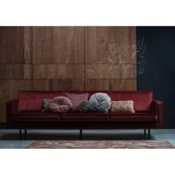 Hot WOOOD Rodeo bank 3-zits velvet kastanje Kastanjebruin