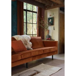 Best WOOOD Rodeo bank 3-zits velvet Roest