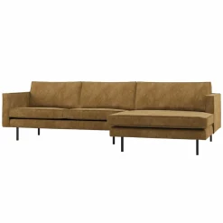 Discount WOOOD Rodeo chaise longue bank rechts ribstof Honinggeel