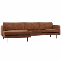 Discount WOOOD Rodeo chaise longue bank links ribstof Roestbruin