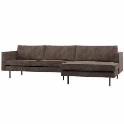 Sale WOOOD Rodeo chaise longue bank rechts ribstof Bruin