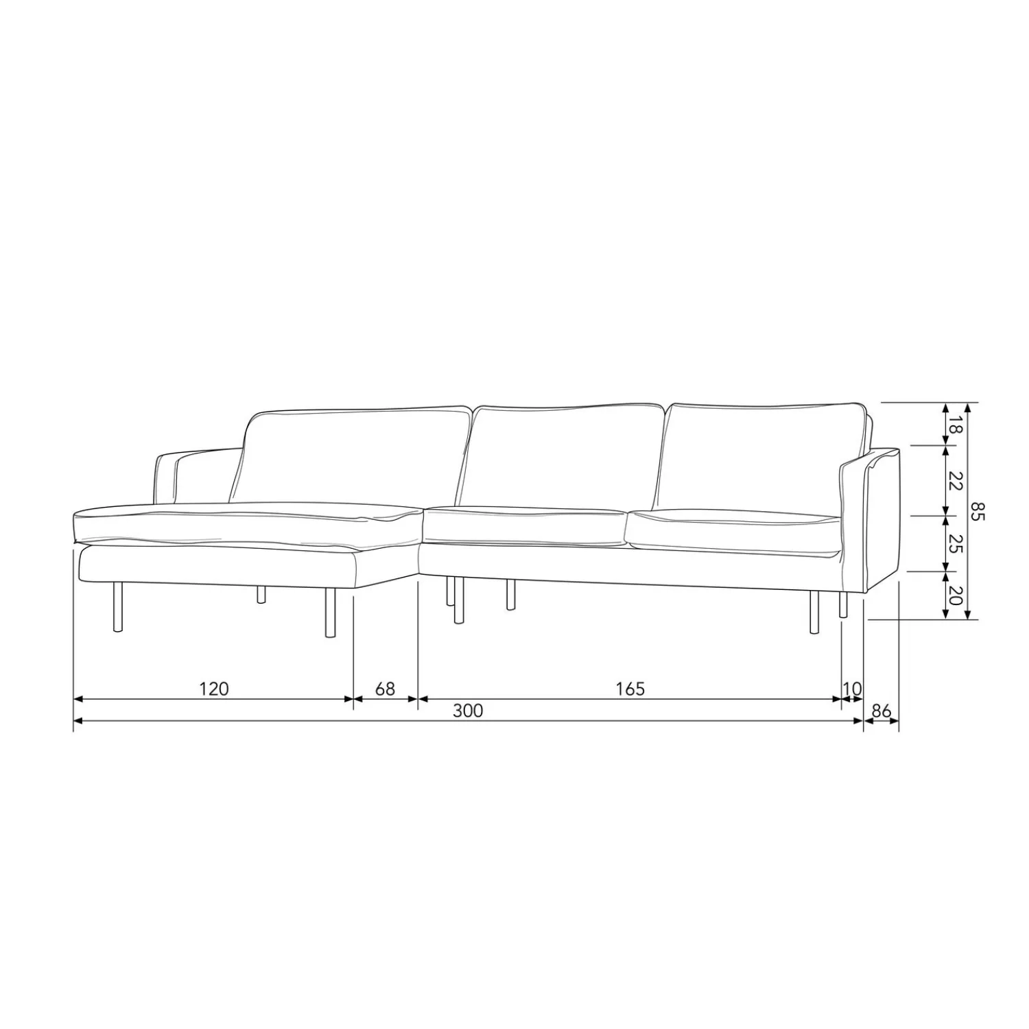 Online WOOOD Rodeo chaise longue links structure velvet Mountain