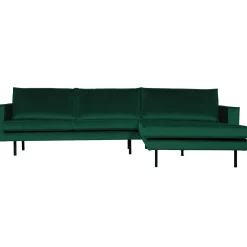 Best WOOOD Rodeo chaise longue rechts velvet Bosgroen