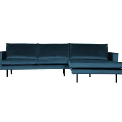 Online WOOOD Rodeo chaise longue rechts velvet Blauw