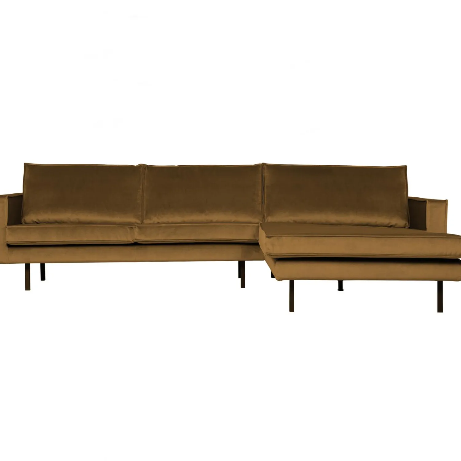 Online WOOOD Rodeo chaise longue rechts velvet Honinggeel