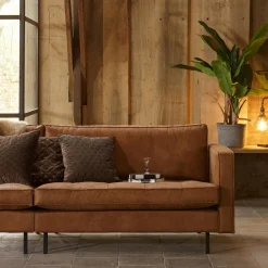 Outlet WOOOD Rodeo classic bank 3-zits ecoleer Cognac