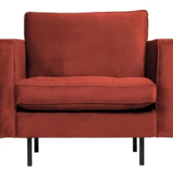 New WOOOD Rodeo classic fauteuil velvet kastanje Kastanjebruin