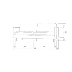 Clearance WOOOD Rodeo classic 2,5-zits bank velvet Pistache