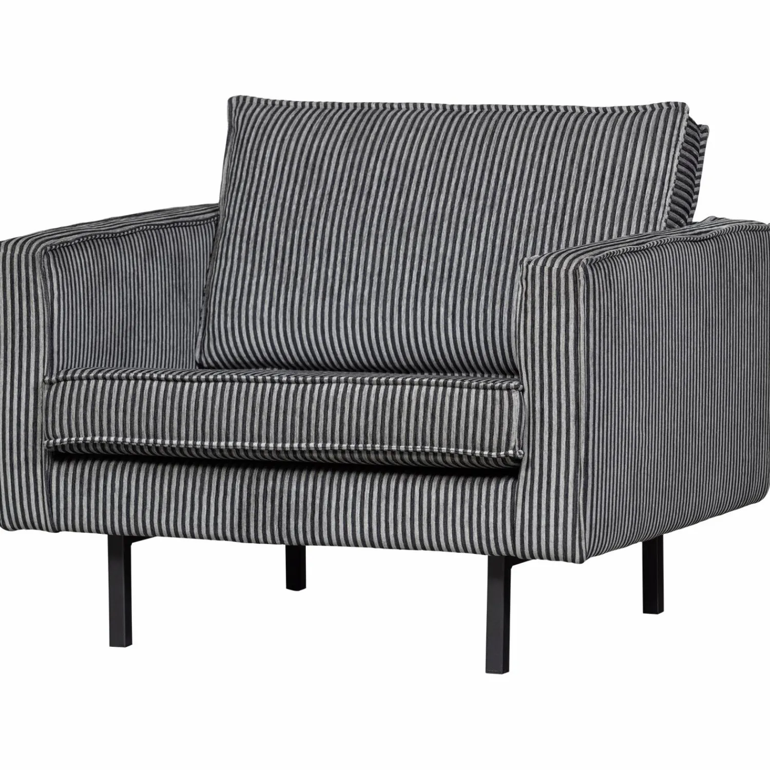 Online WOOOD Rodeo fauteuil streep zwart/grijs