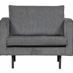 Online WOOOD Rodeo fauteuil streep zwart/grijs