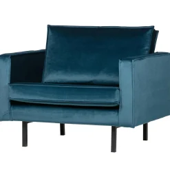 Outlet WOOOD Rodeo fauteuil velvet Blauw