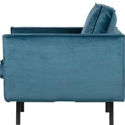 Outlet WOOOD Rodeo fauteuil velvet Blauw
