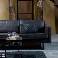 Best WOOOD Rodeo hoekbank links ecoleer Zwart