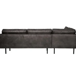 Best WOOOD Rodeo hoekbank links ecoleer Zwart