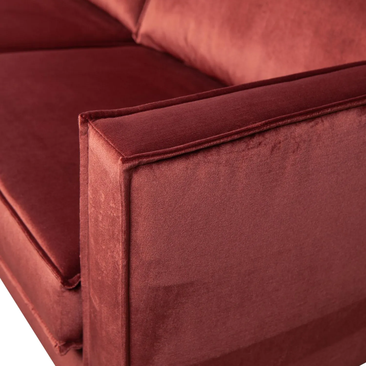 Hot WOOOD Rodeo hoekbank links velvet kastanje Kastanjebruin