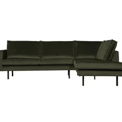 WOOOD Rodeo hoekbank rechts velvet Donkergroen