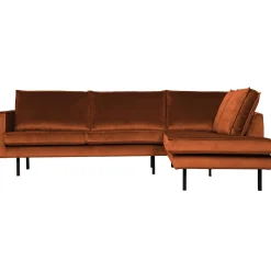 Outlet WOOOD Rodeo hoekbank rechts velvet Roest