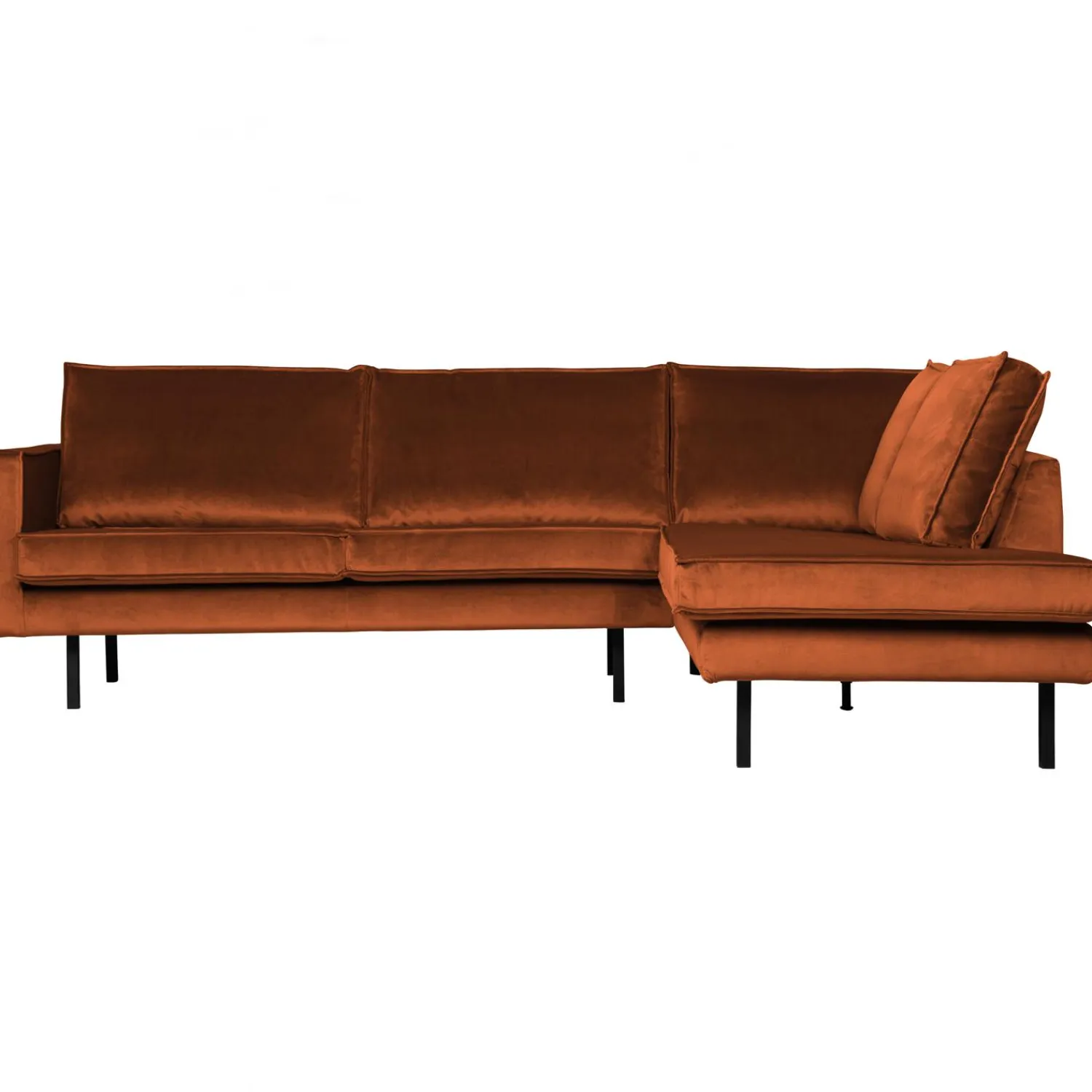 Outlet WOOOD Rodeo hoekbank rechts velvet Roest