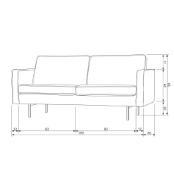 WOOOD Rodeo 2,5-zits bank velvet Pistache