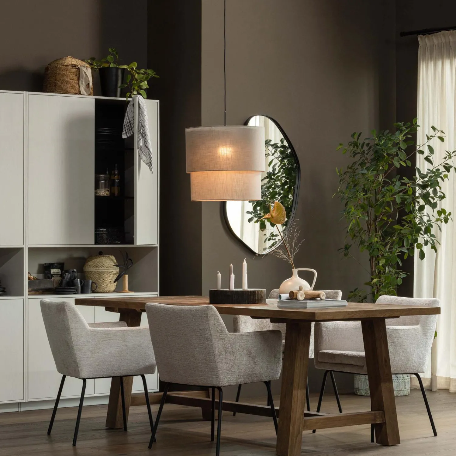 Hot WOOOD Romee organische spiegel metaal zwart 100x70 cm