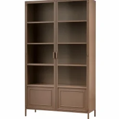 New WOOOD Ronja vitrinekast XL metaal military brown Militair bruin