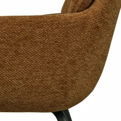 Clearance WOOOD Runa eetkamerstoel chenille Karamel bruin/geel
