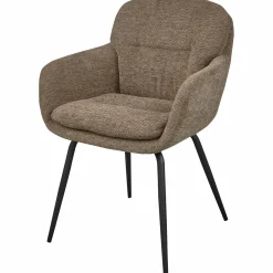 Outlet WOOOD Runa eetkamerstoel chenille donker zand Donkerzand