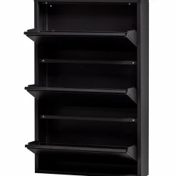 Clearance WOOOD Sabine 3-vaks schoenenkast metaal Zwart