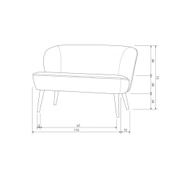 Online WOOOD Sara bankje teddy zand