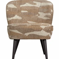 Outlet WOOOD Sara fauteuil geweven stof camouflage dessin Zand