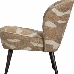 Outlet WOOOD Sara fauteuil geweven stof camouflage dessin Zand